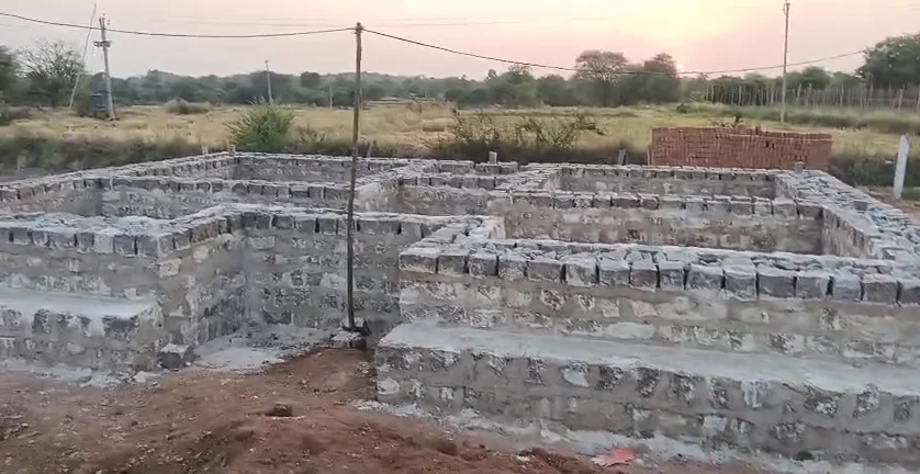 Completed traditional breathable earthen cottage